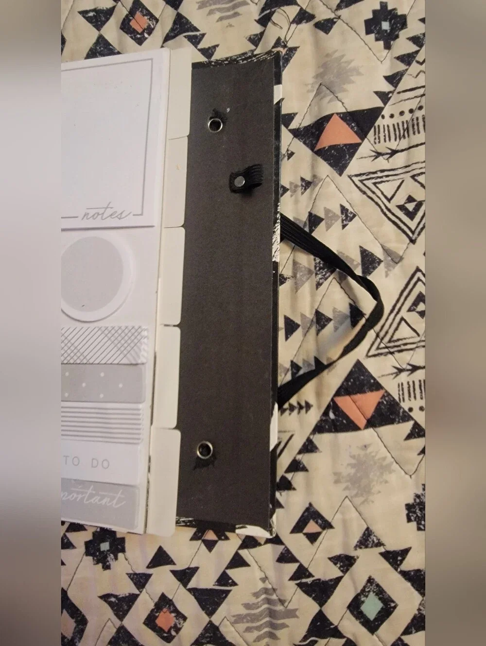 Modern Abstract Binder with Black and Gold Brushstrokes